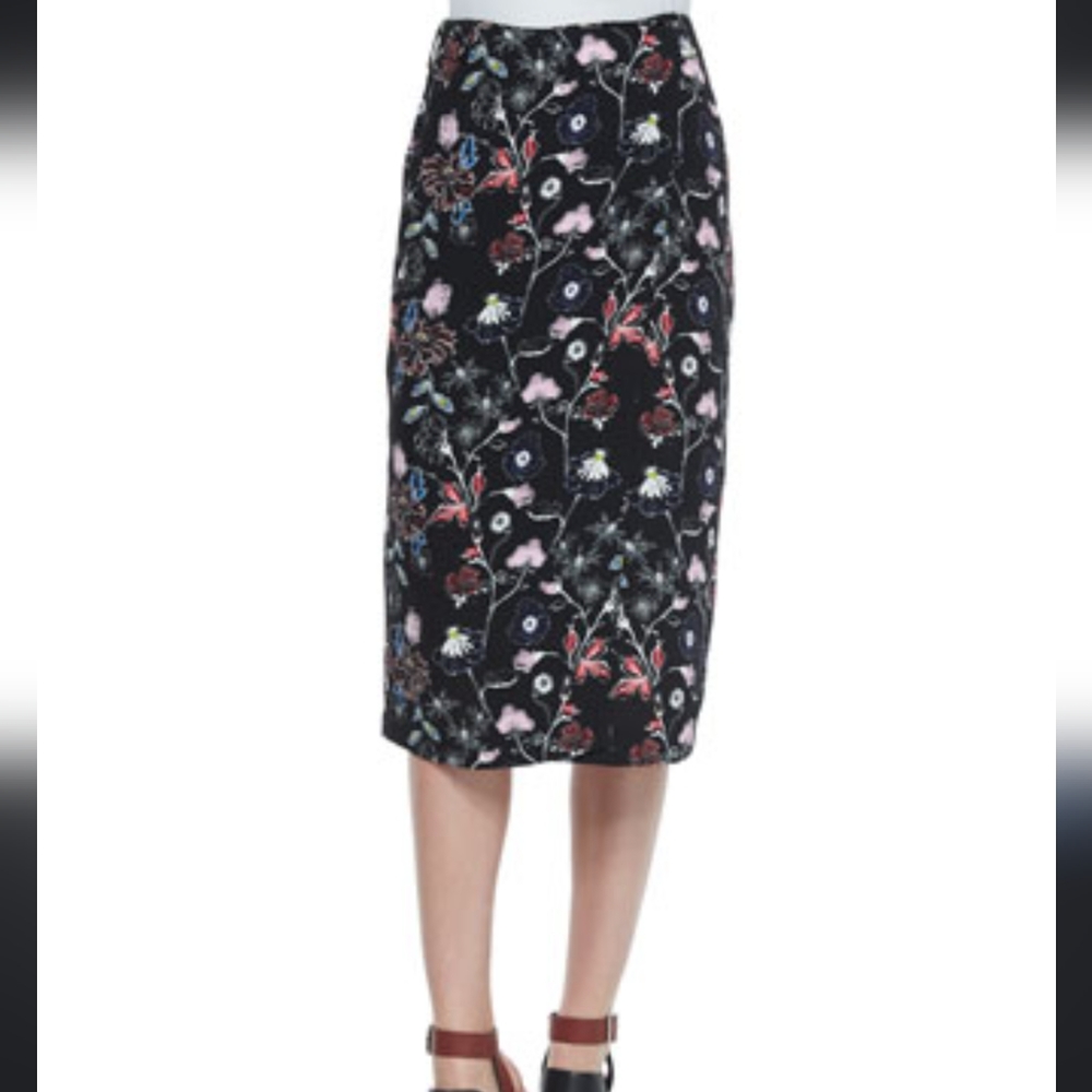 🆕 A.L.C. 100% Silk Floral Wrap Pencil Skirt with Belt